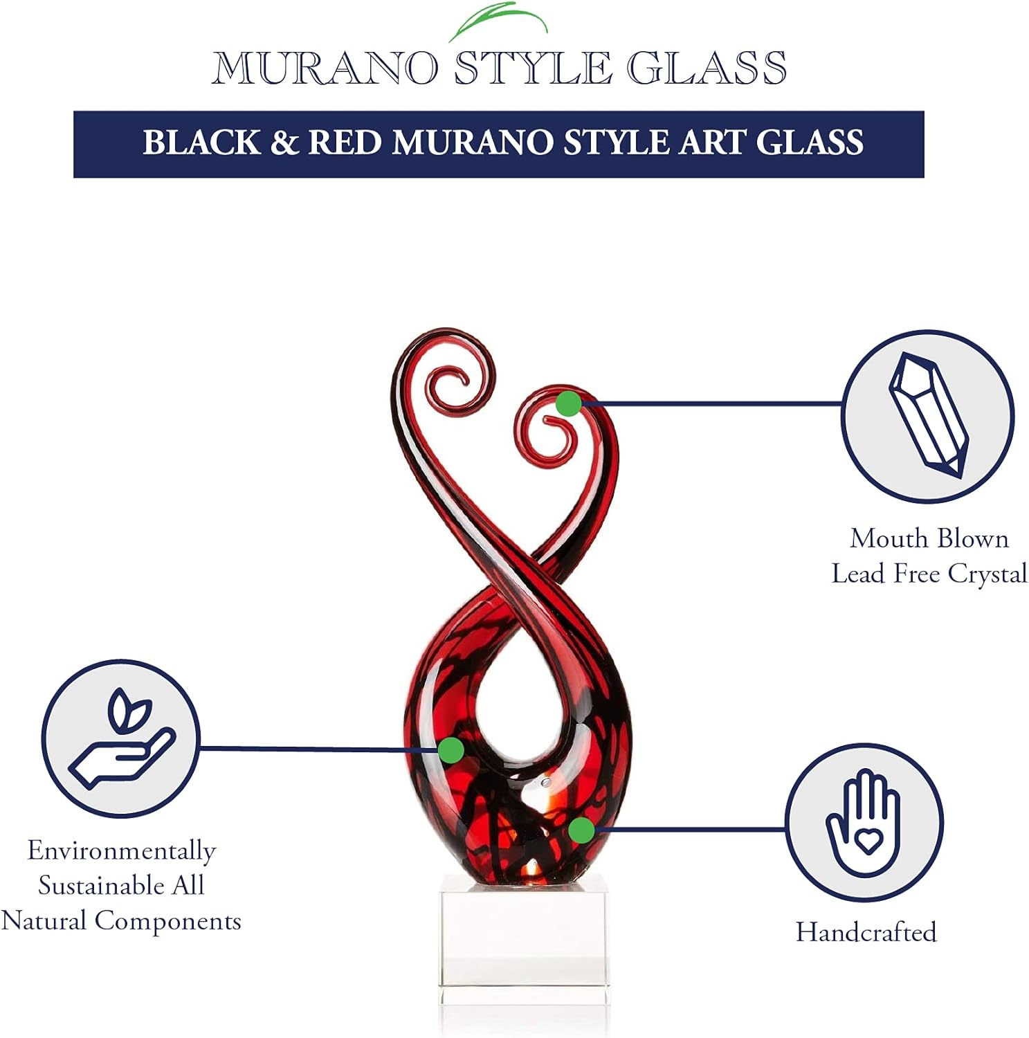 Badash Pietro Murano-Style Art Glass Centerpiece - 13