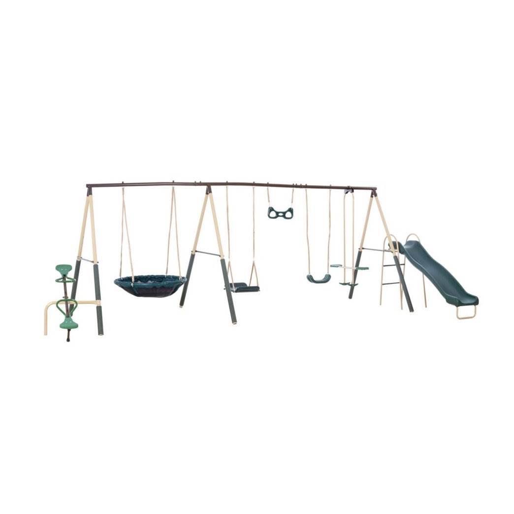 XDP Recreation Deerfield 10 Child Capacity Swing Playground u0026 Ground Anchor Kit