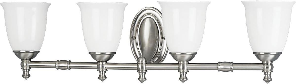 Progress Lighting P3041-15 Transitional One Bath Bracket from Joy Collection in Pewter, Nickel, Silver Finish Lighting Accessory, 32-1/2-Inch Width x 8-1/2-Inch Height, Polished Chrome