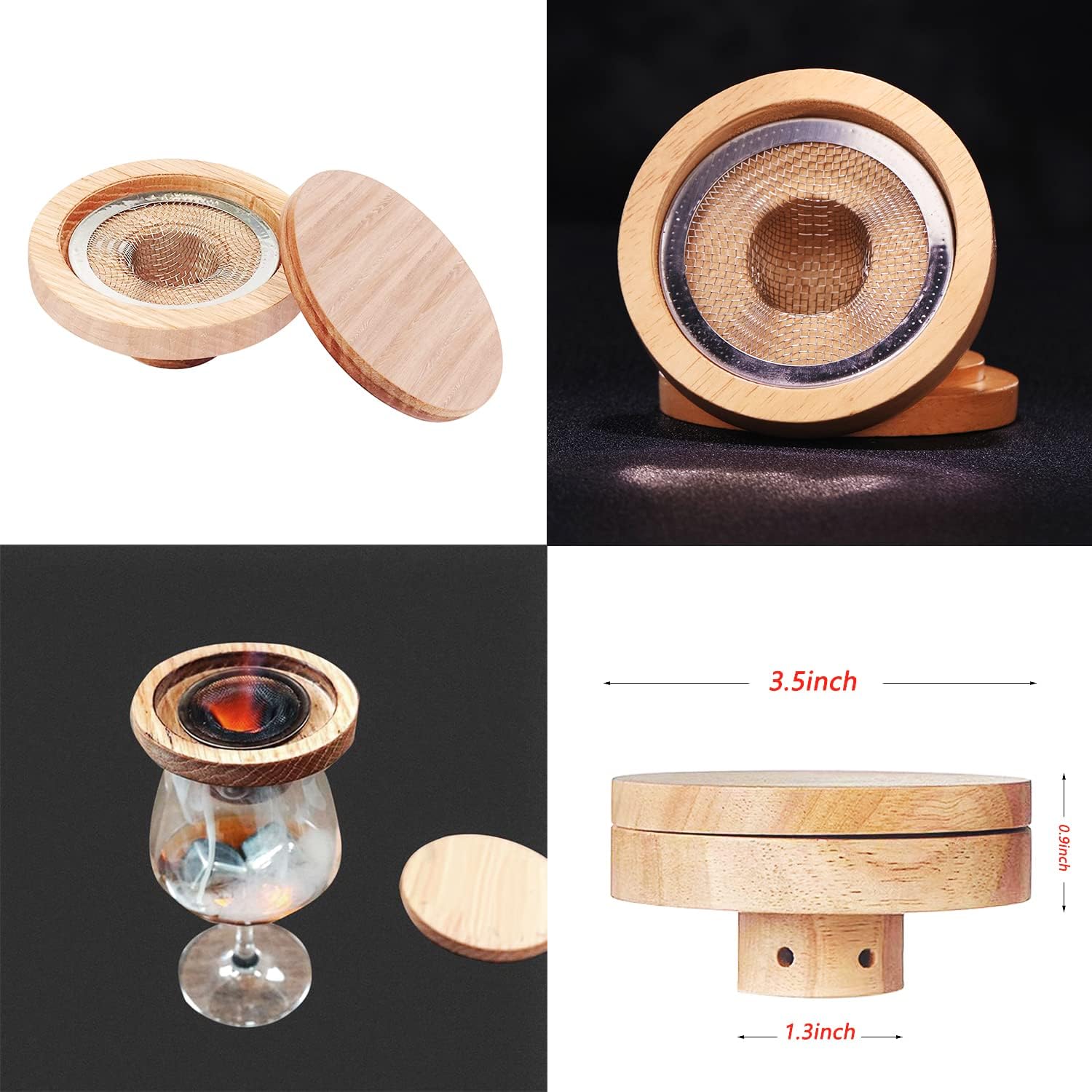 Cocktail Smoker Kit with Butane Torch Old Fashioned Cold Smoker for Cocktail, Whiskey, Bourbon , Meat and More, Cocktail Smoking Kit Wood Shavings Pack of 2