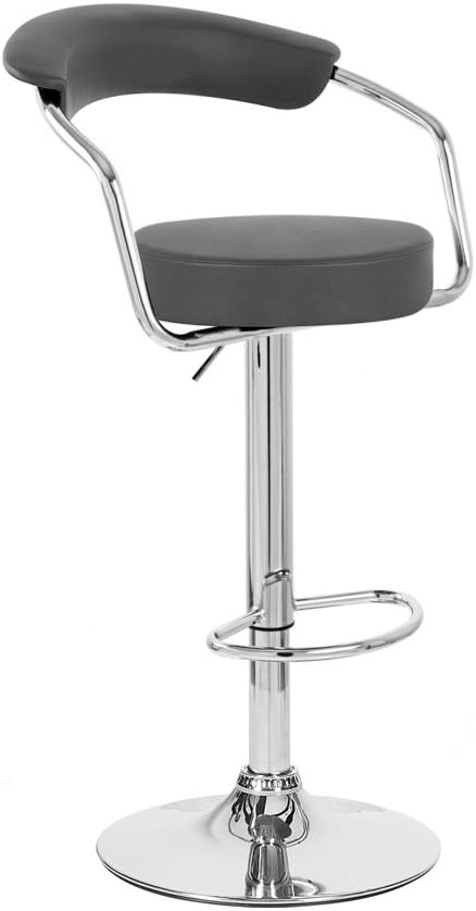 Modern Home Zool Contemporary Adjustable Faux Leather Barstool - Black Licorice