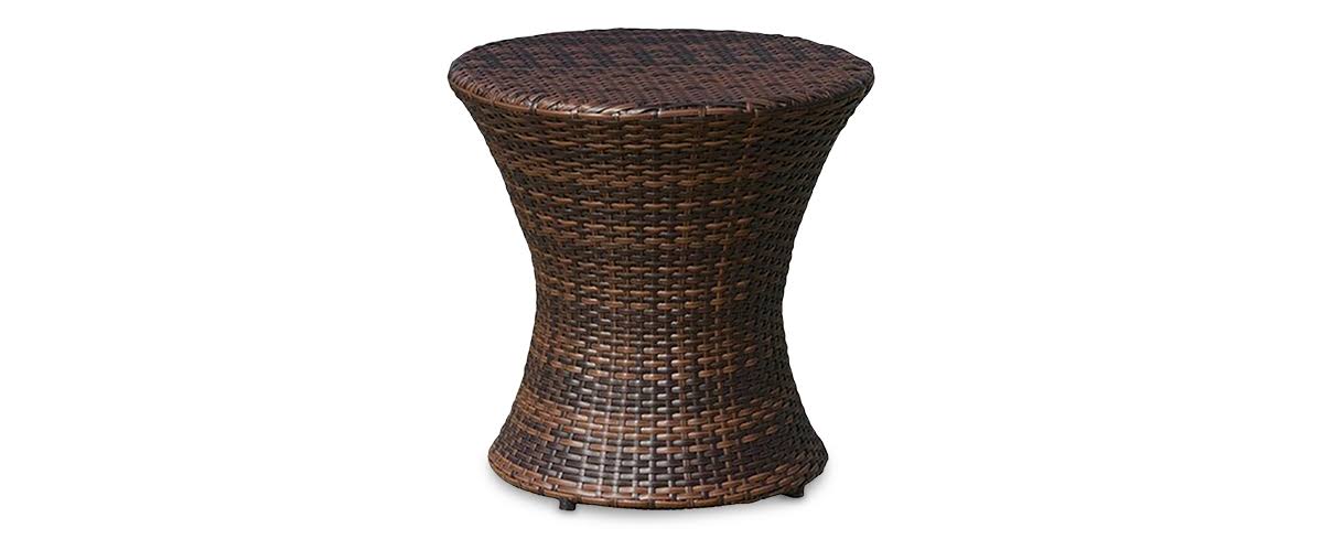 19.5 inch Brown Contemporary Outdoor Patio Round Accent Table