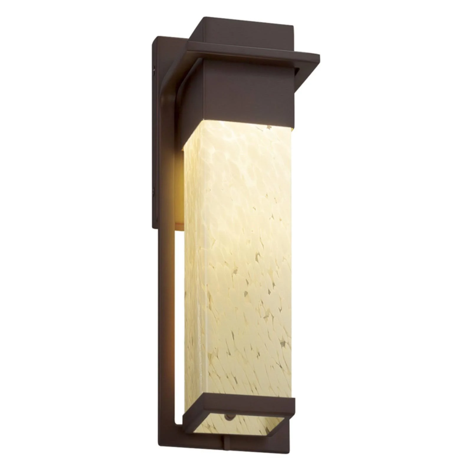 Justice Design Fusion Pacific FSN-7544W-DROP Large Outdoor Wall Sconce, Dark Bronze
