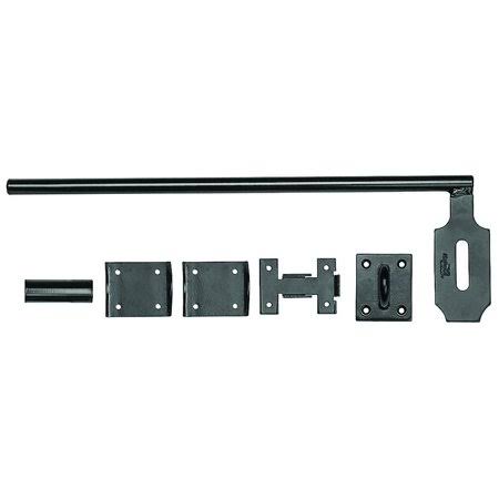 National Hardware N109-002 Heavy Duty Lockable Cane Bolt 5/8 by 18 inch Black