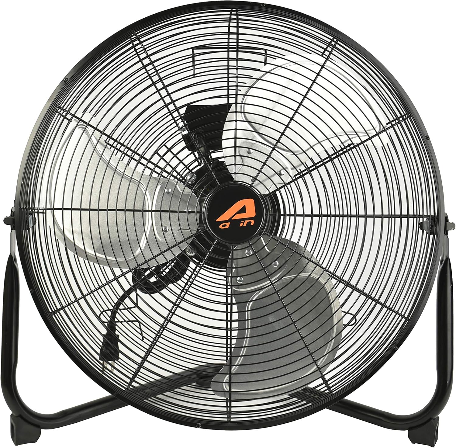 Aain(R) AA010 20'' High Velocity Floor Fan, 6000 CFM Industrial Metal Fans for Industrial Garage Shop, 3 Speed Settings, Black Pack of 2