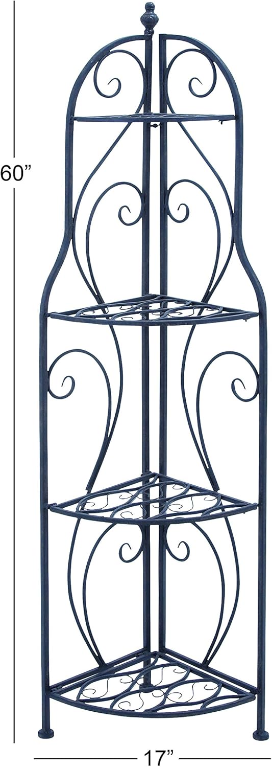 Deco 79 Metal Corner Rack, 60-Inch by 17-Inch
