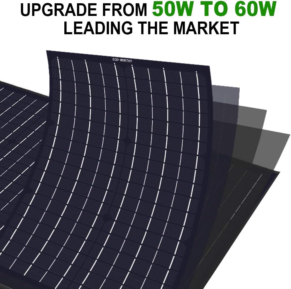 ECO-WORTHY 60W Foldable Solar Panel Charger for Portable Power Station & RV Battery, Solar Charger for Jackery/Roackpals Generator, with 20A Controller for 12V Deep Cycle Battery RV Camping