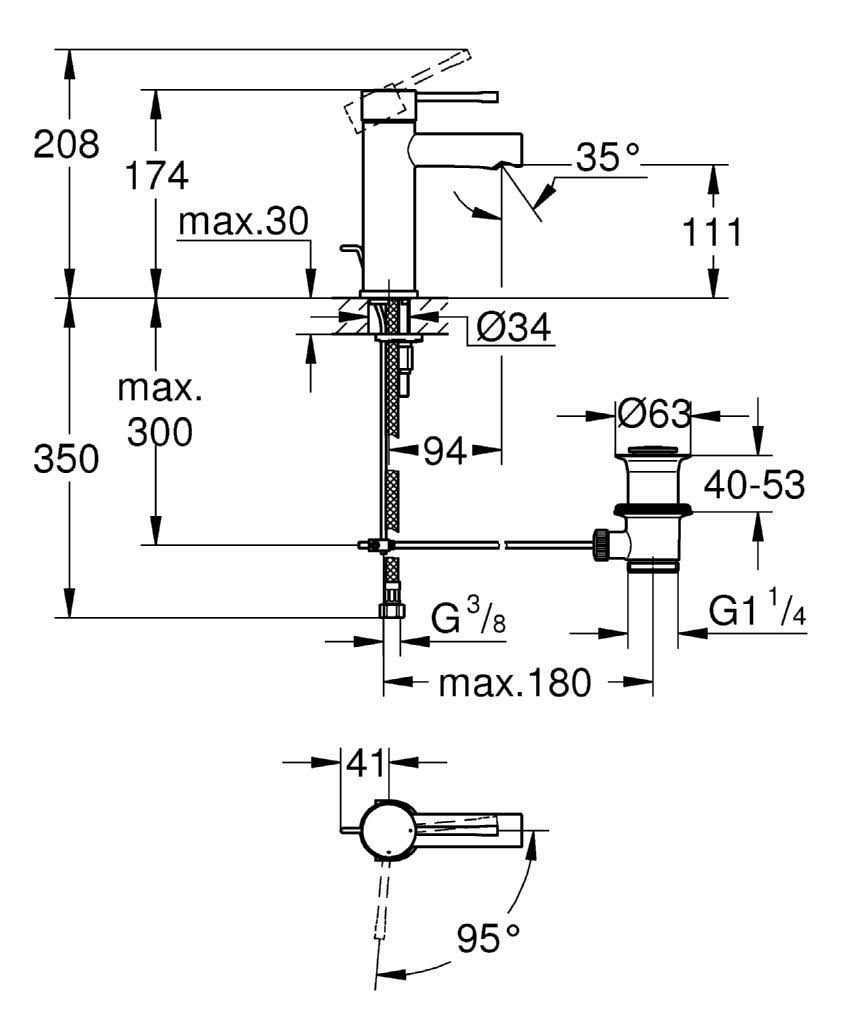 Grohe Essence Mon Sink 28mm Is vaciador S 23379001