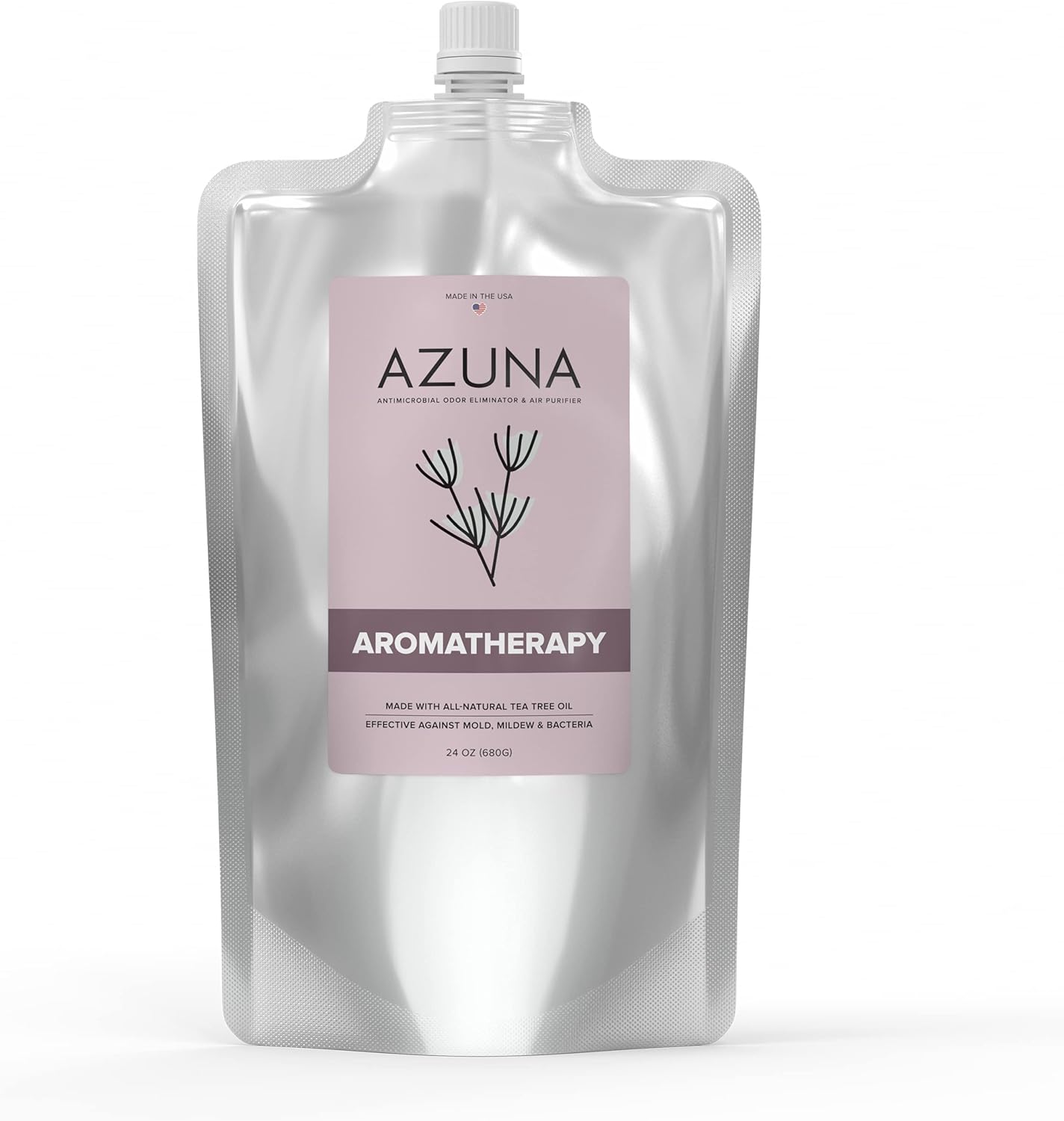Azuna All-Natural Odor Eliminator Gel Refill Pouch | Air Purifier with Tea Tree Oil | Plant-Based, Long Lasting | For Pet Odors, Smoke & Other Strong Odors | Lavender Aromatherapy, 24 oz. Pack of 2