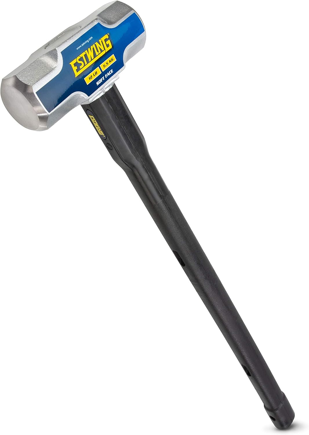 Estwing 12-Pound Soft Face Sledge Hammer for Automotive, Industrial, and Construction Use, 30-35 HRC, Locked Head, 30-Inch Long Indestructible Handle with Vulcanized Rubber Overlay