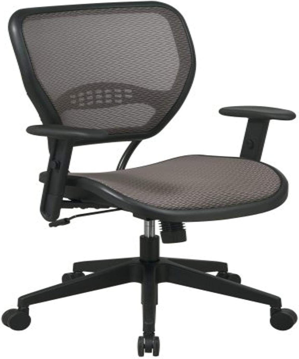 SPACE Seating AirGrid Latte Back and Mesh Seat, 2-to-1 Synchro Tilt Control, Adjustable Arms and Tilt Tension Nylon Base Managers Chair