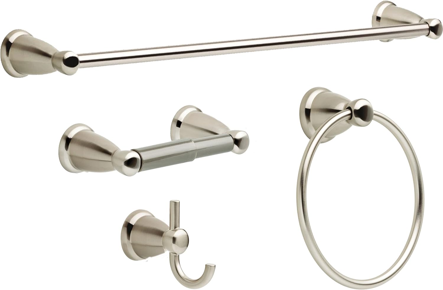 Franklin Brass Kinla Bathroom Accessory Kit, 4 Piece, Brushed Nickel Pack of 2
