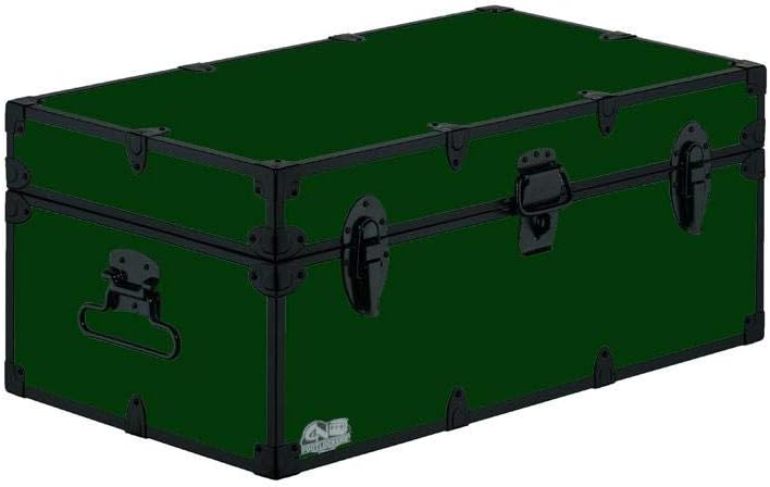 C&N Footlockers Camp Trunk Footlocker - Happy Camper with Black Trim 32 x 18 x 13.5 Inches