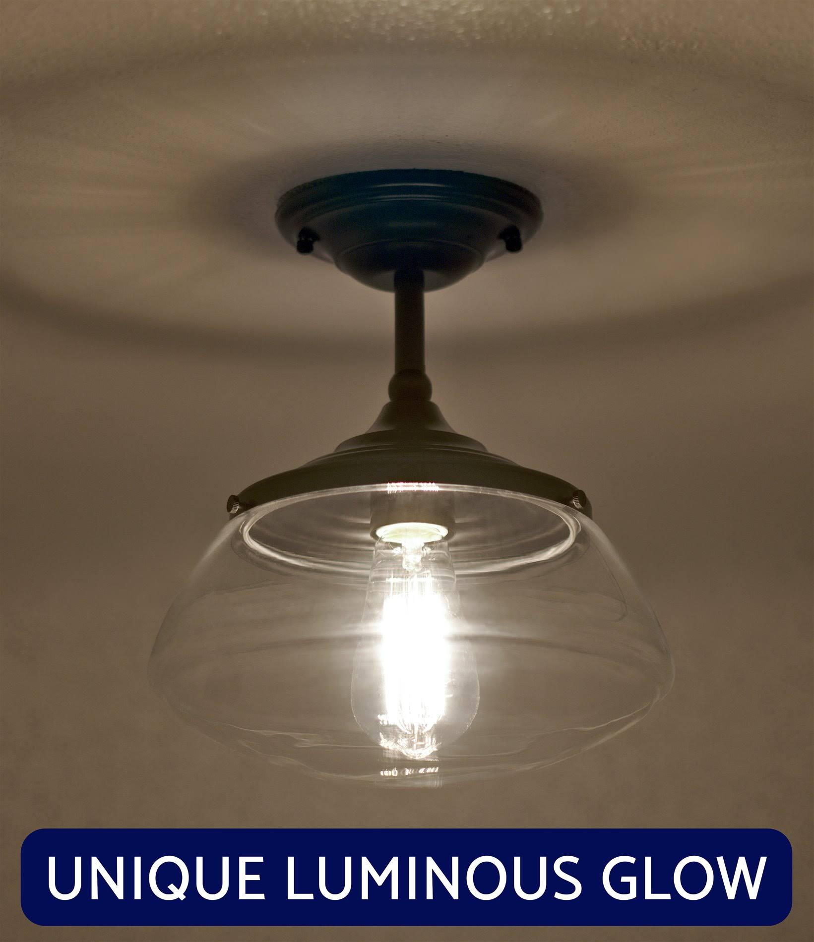 / Kira Home Summit 10x22 Industrial Semi Flush Mount Ceiling Light + Schoolhouse Glass Shade, Matte Black Finish