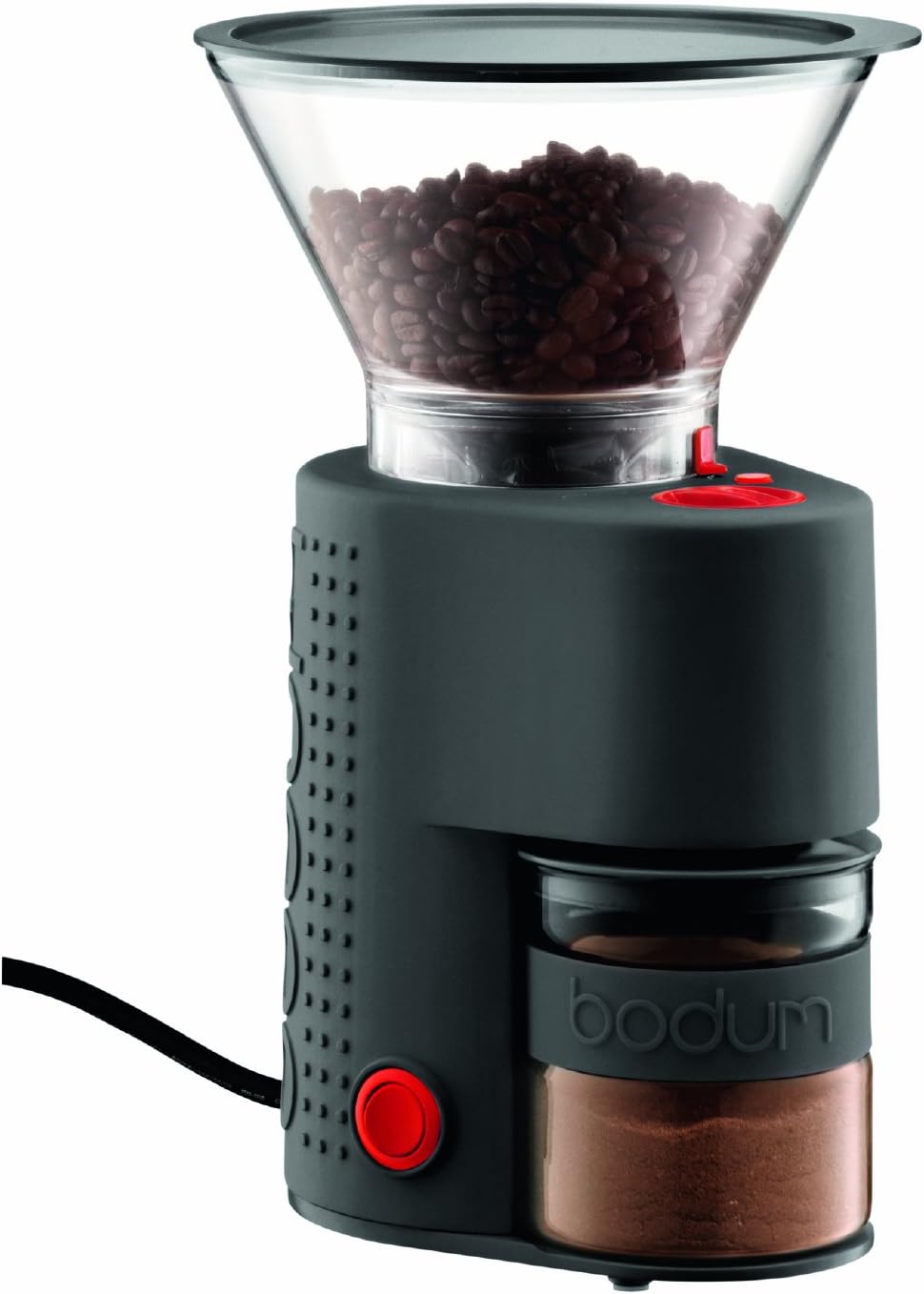 Bodum Bistro Burr Grinder, Electronic Coffee Grinder with Continuously Adjustable Grind, Black & Pour Over Coffee Maker with Permanent Filter, 1 Liter, 34 Ounce, Black Band