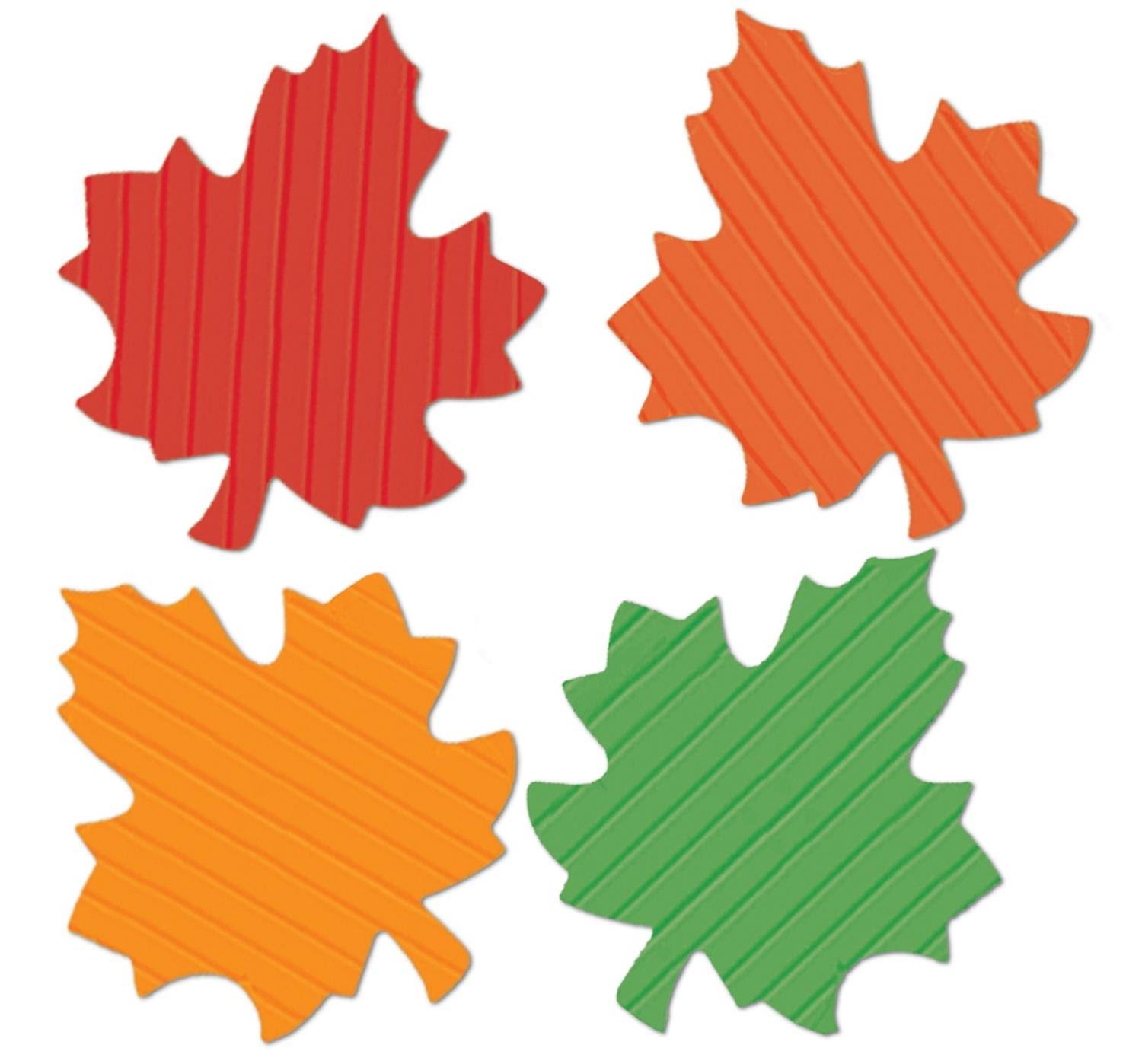 Party Central Club Pack of 24 Fire Resistant Multicolored Tissue Fall Leaves Thanksgiving Cutout Decorations 5.75x22