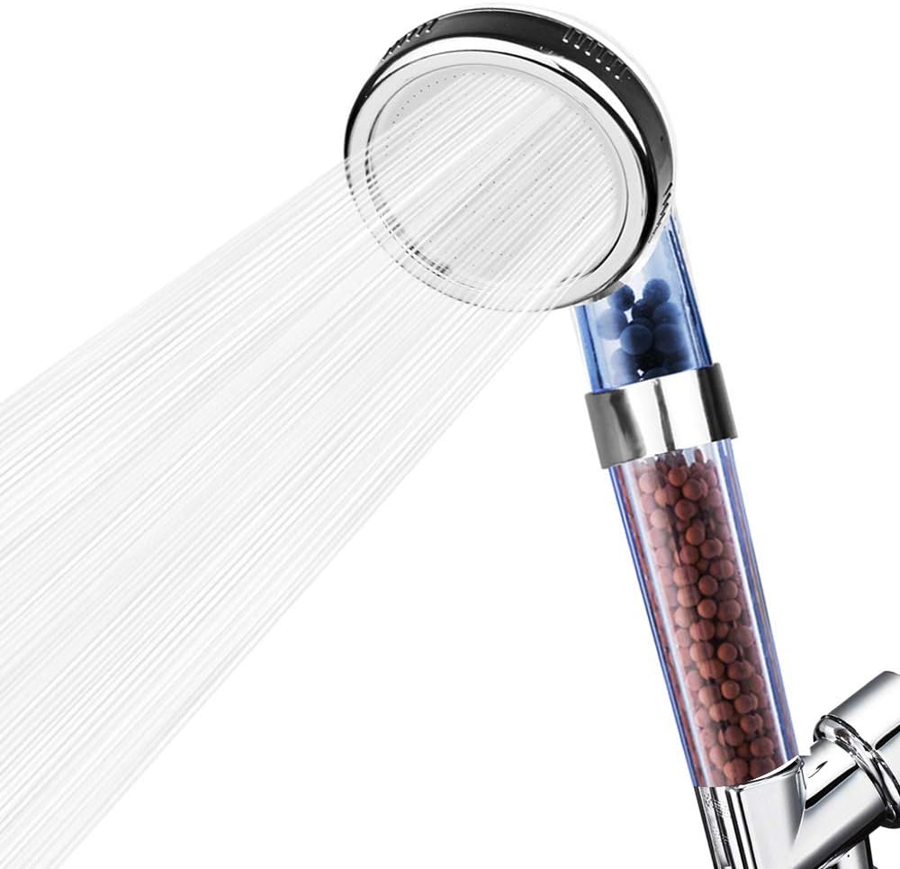 VIKILY Shower Head with Handheld, High Pressure Filtered Detachable Water Saving 3 Mode Function Spray Handheld Showerheads,1.6GPM Pack of 2