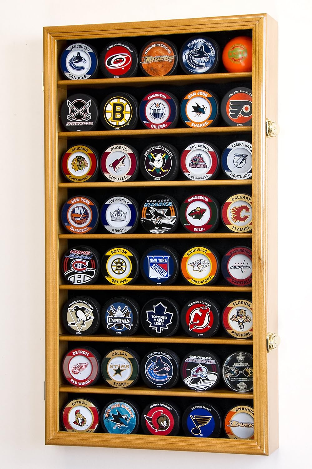 40 Hockey Puck Display Case Cabinet Holder Rack 98% UV