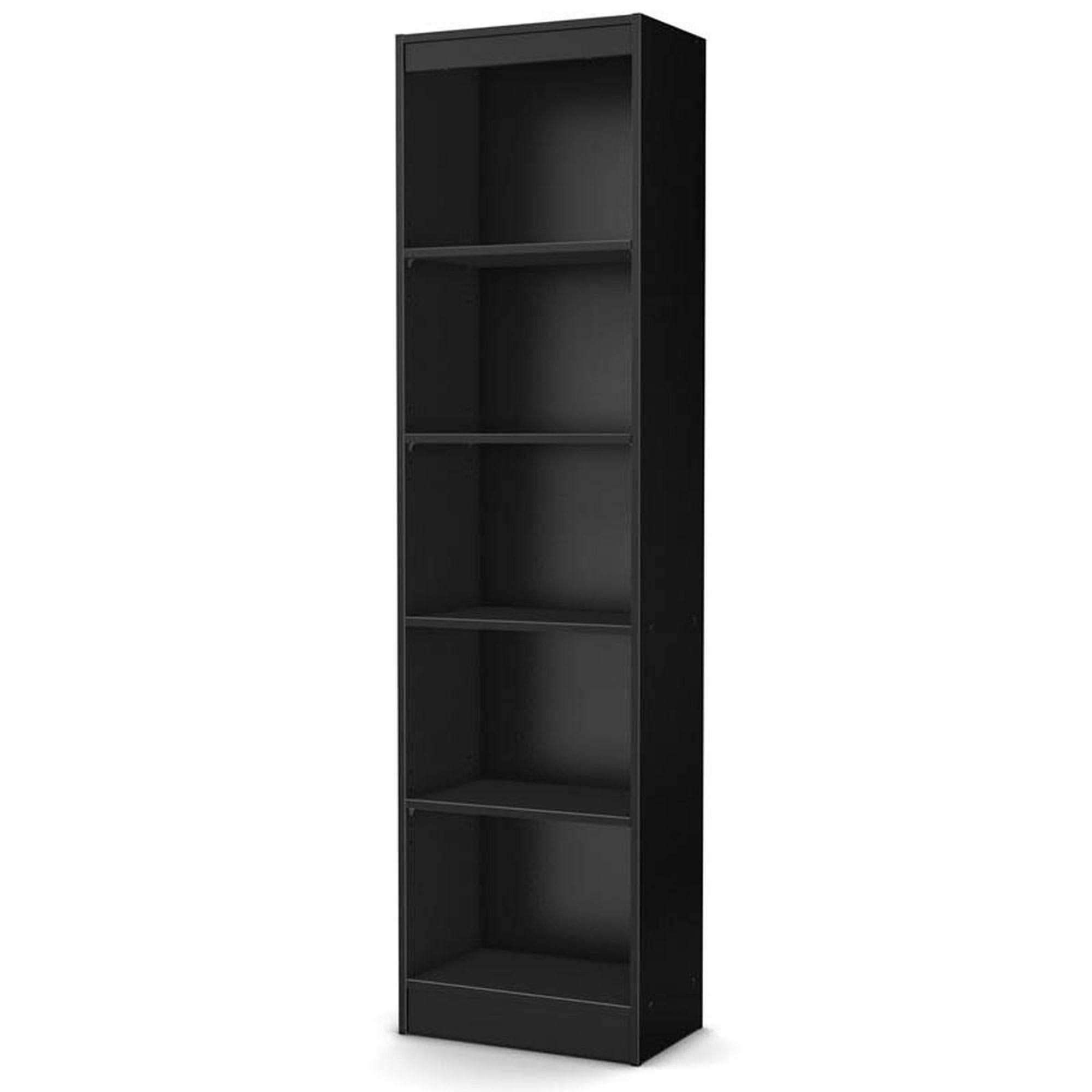 South Shore Axess 5-Shelf Narrow Bookcase, Pure Black