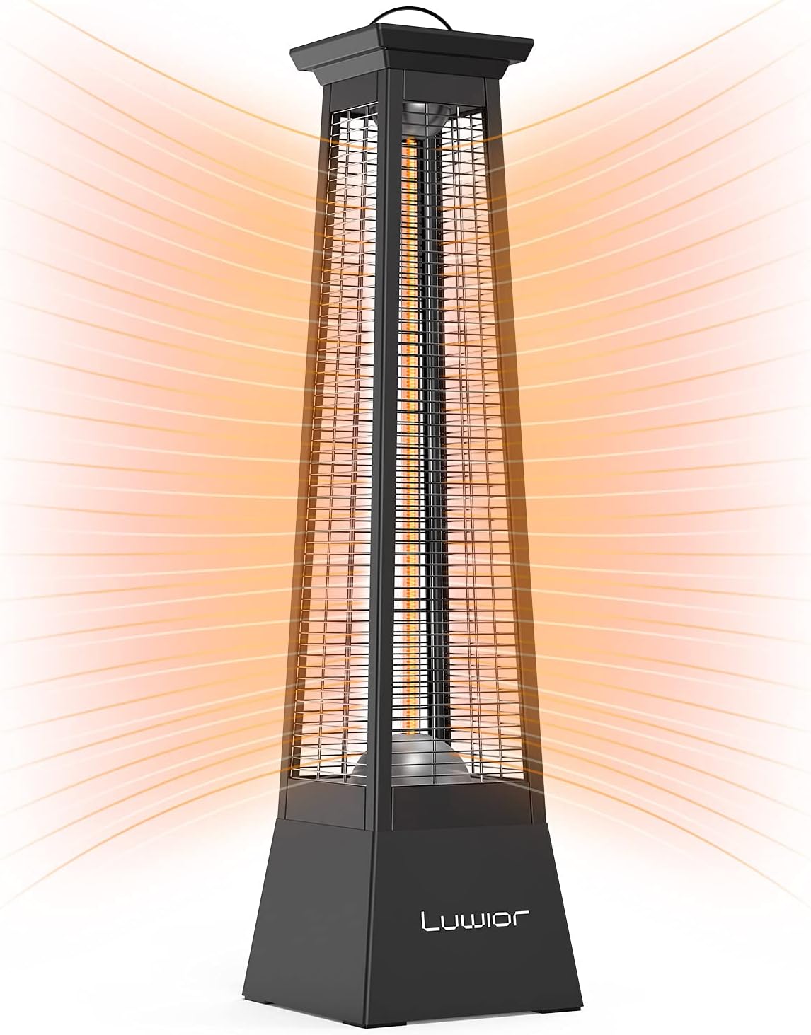 Outdoor Patio Heater, Luwior 360&deg; Pyramid Electric Infrared Patio Heater with 1500W Instant Heating, Portable Space Heater with IPX5 Waterproof, Tip-Over / Overheat Protection for Indoor/Outdoor Use