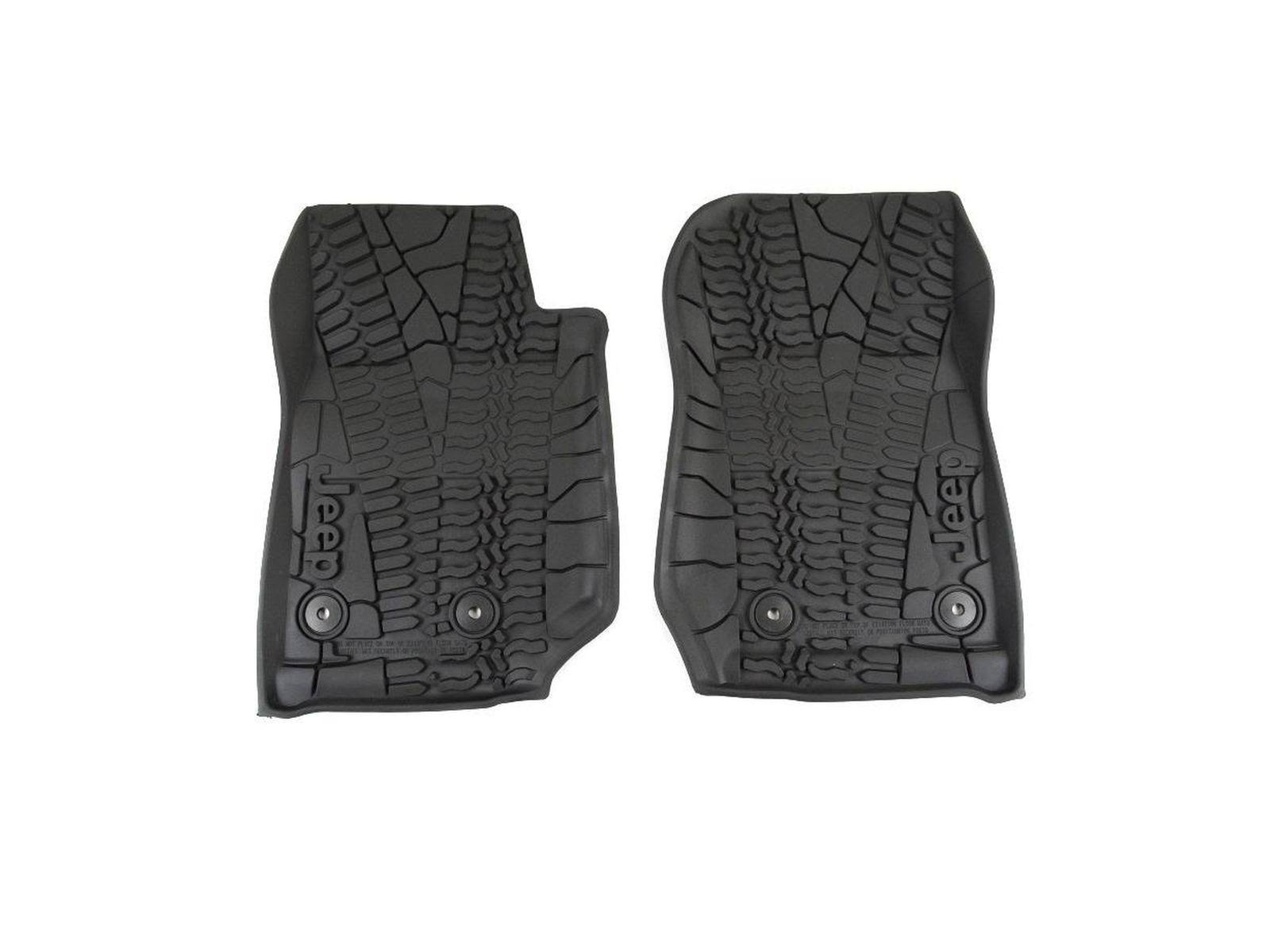 Mopar 82213860 Jeep Wrangler Unlimited 4-Door Black All-Weather 3-Piece Floor Mat Set