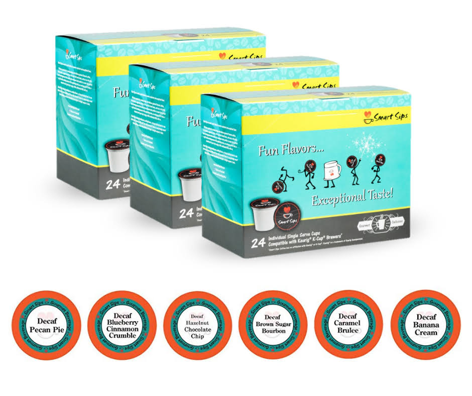 Decaf Flavor Lovers Variety Sampler Pack, Single Serve Pods Compatible with All Keurig K-Cup Brewers 72 Count