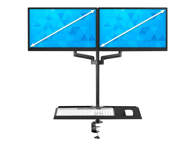 Mount-it! Dual Monitor Sit Stand Workstation, Black