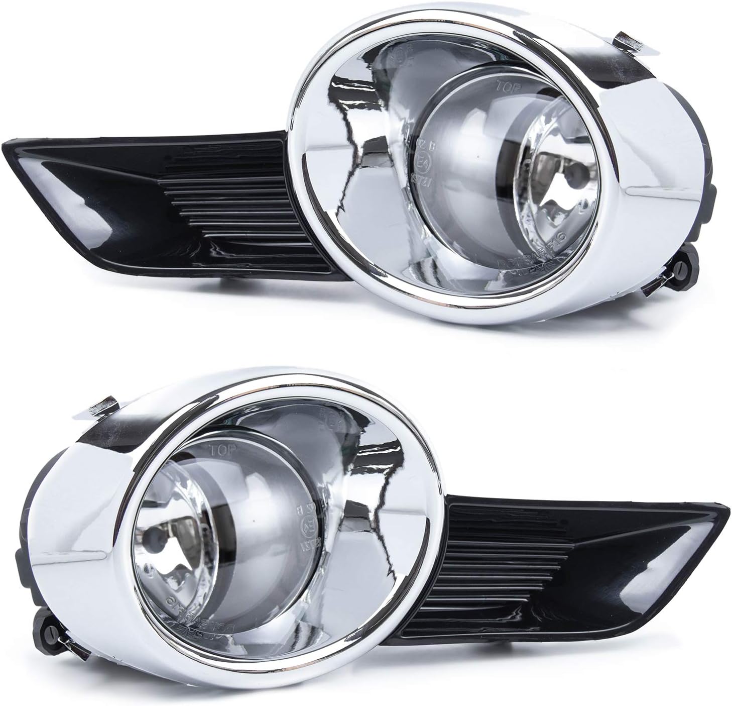 RP Remarkable Power, FL7123 Fit For 2008-11 Highlander Chrome Trim Black Bezel Fog Light Kits Pack of 2