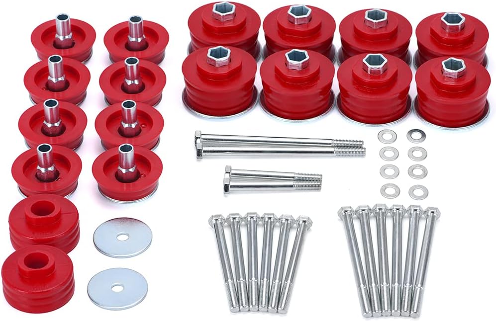 PQY Body Mount Bushings Kit KF04060BK Compatible with Ford F250 F350 Super Duty 2008-2016 2WD 4WD Black