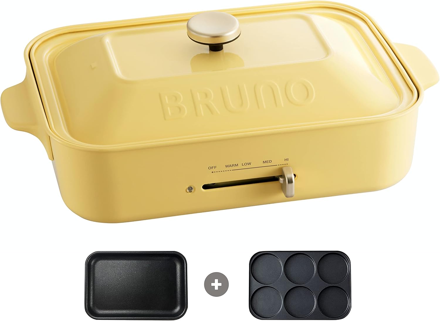 Bruno Multifunctional Electric Compact Hot Plate BOE021 Indoor Grill Electric Griddle Party Pancake Octopus Takoyaki Hotpot and Steamer NEW 120V 1200W North American Authorization Dealership (Blue Gray)