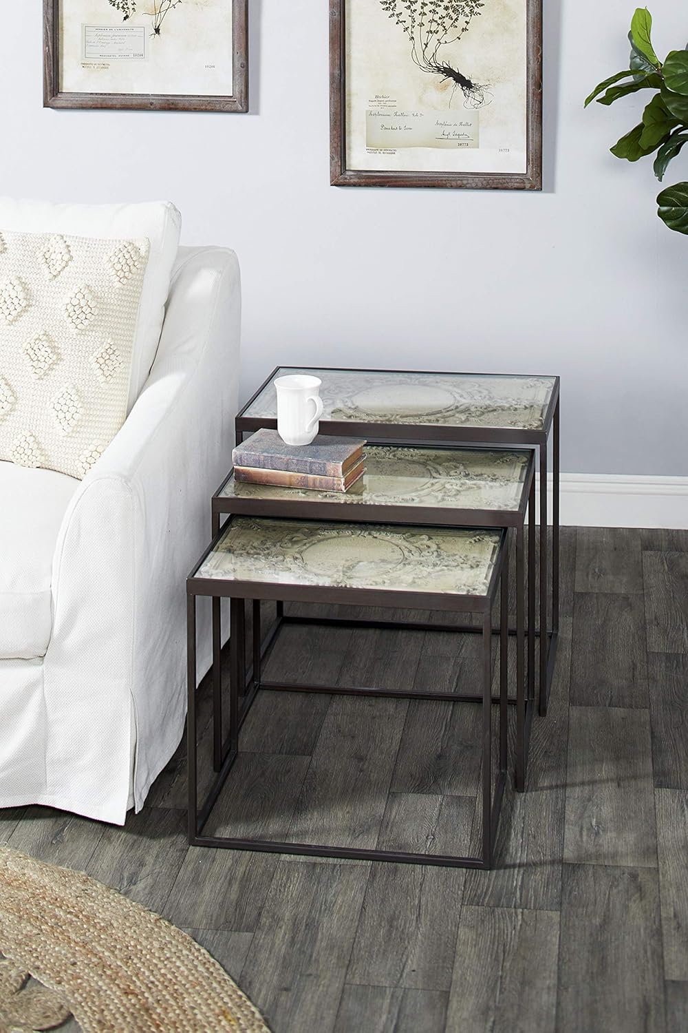 Deco 79 Accent Table, Large, Grey