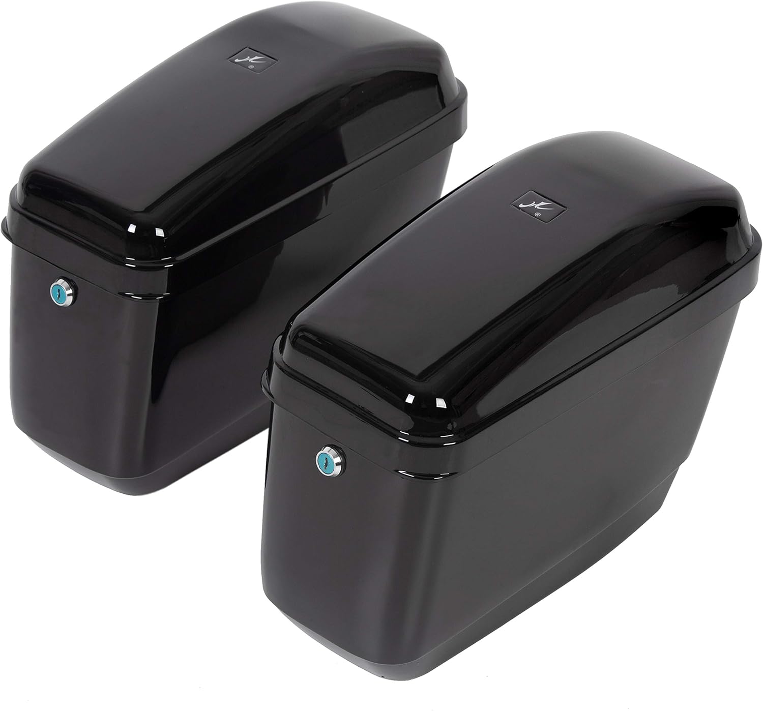 New Hard Motorcycle Saddle bags Saddlebags w/ mounting kit Compatible With Harley Davidson Honda Shadow Kawasaki Vulcan VN Black