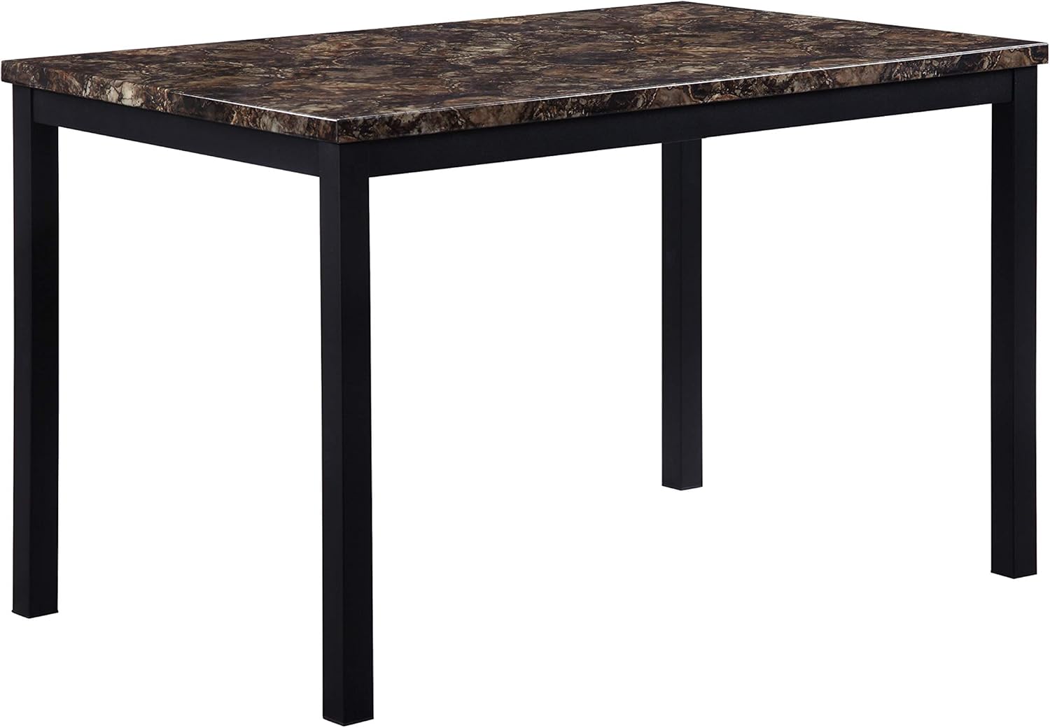 Lexicon Frances Metal Dining Table with Faux Marble Top, 48