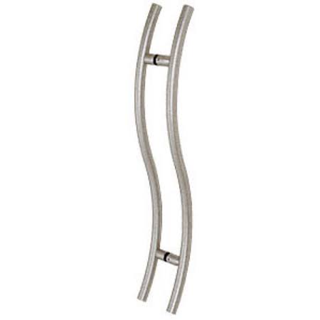 CRL 24slpbs Brushed Stainless 24 inch Extra Length Left Handed S Ladder Style Back-to-Back Pull, Silver