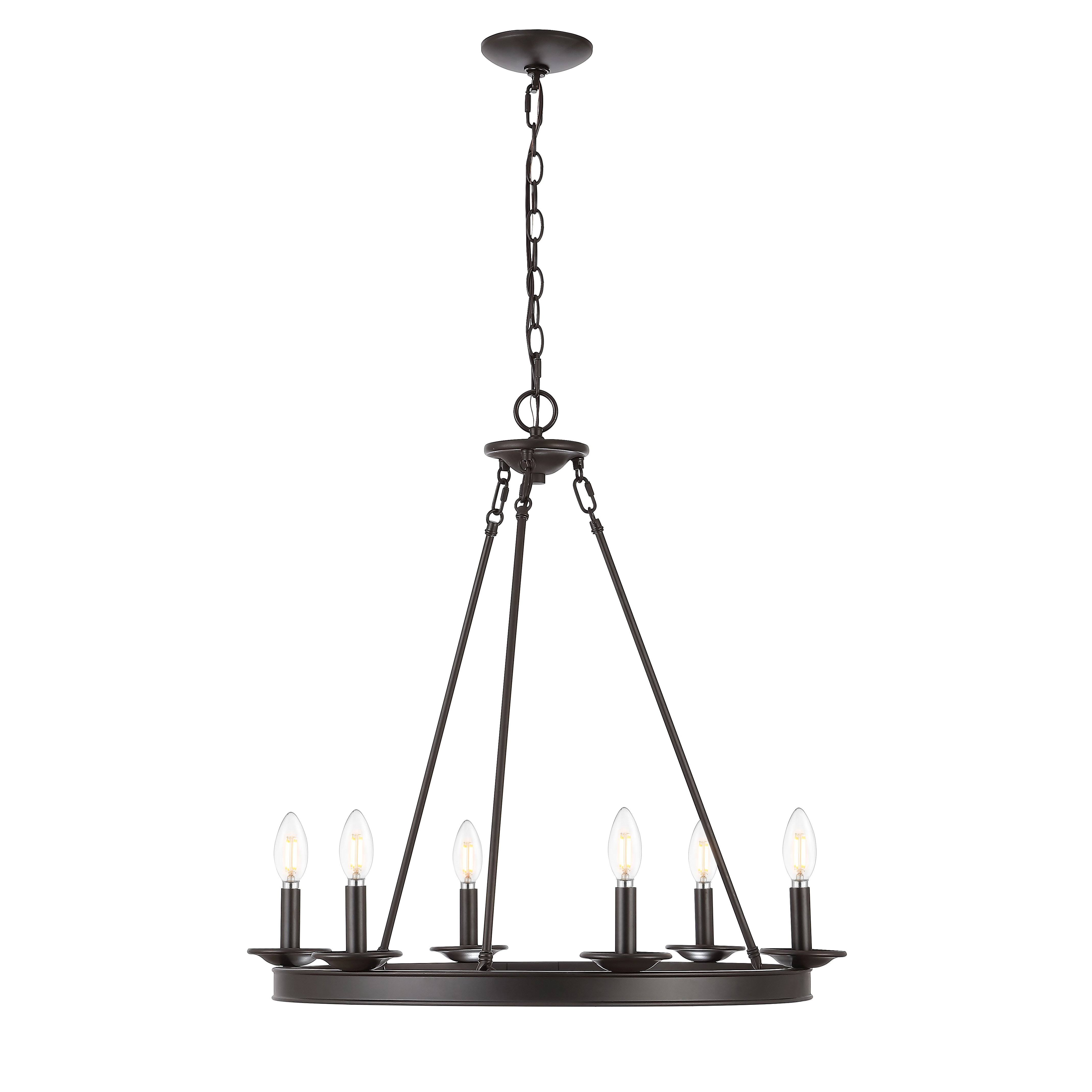 Safavieh Joris 6Lt Chandelier, Oil Rubbed Bronze (Black)