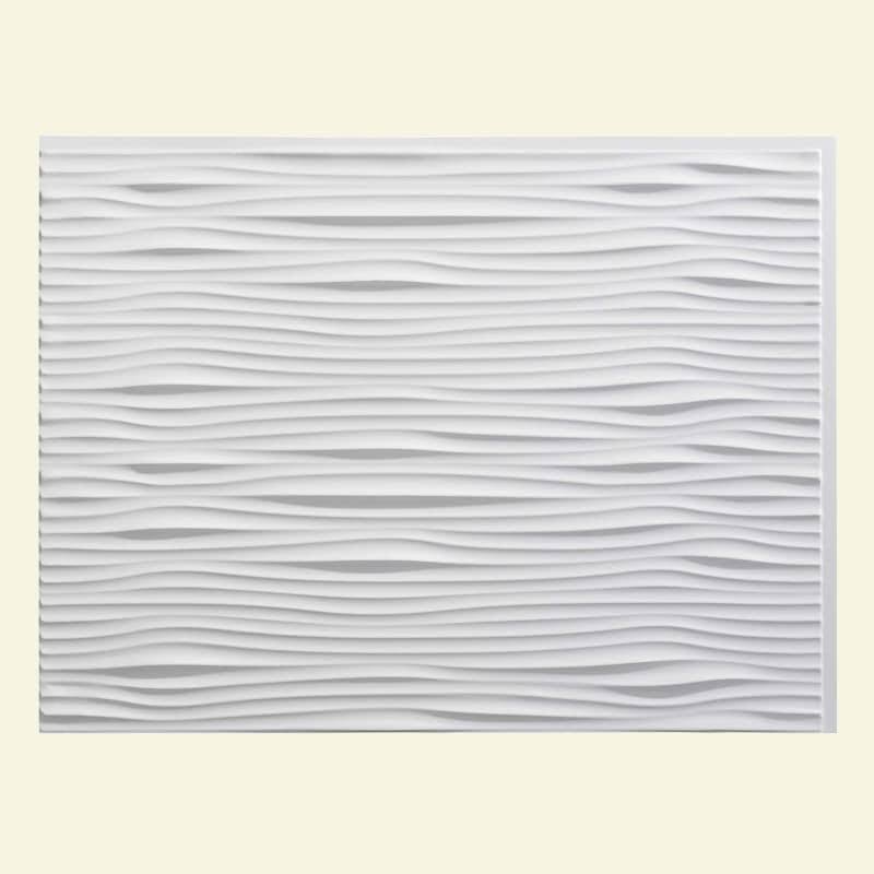 Fasade Waves Matte White 18-Square Foot Backsplash Kit