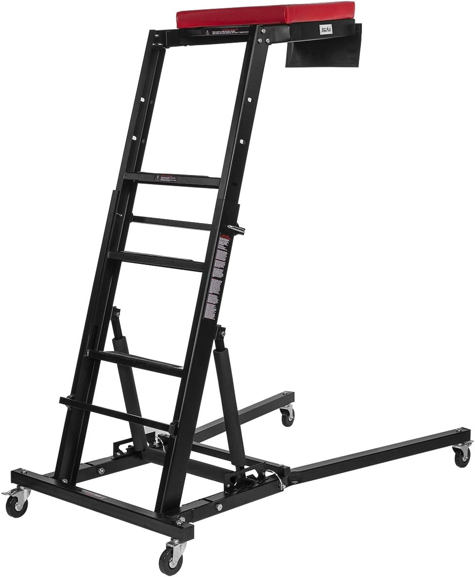 XtremepowerUS Collapsible High Top Creeper Workstation Shop Mechanic Thick Padded Deck Adjustable Height Capacity 400 lbs with Caster