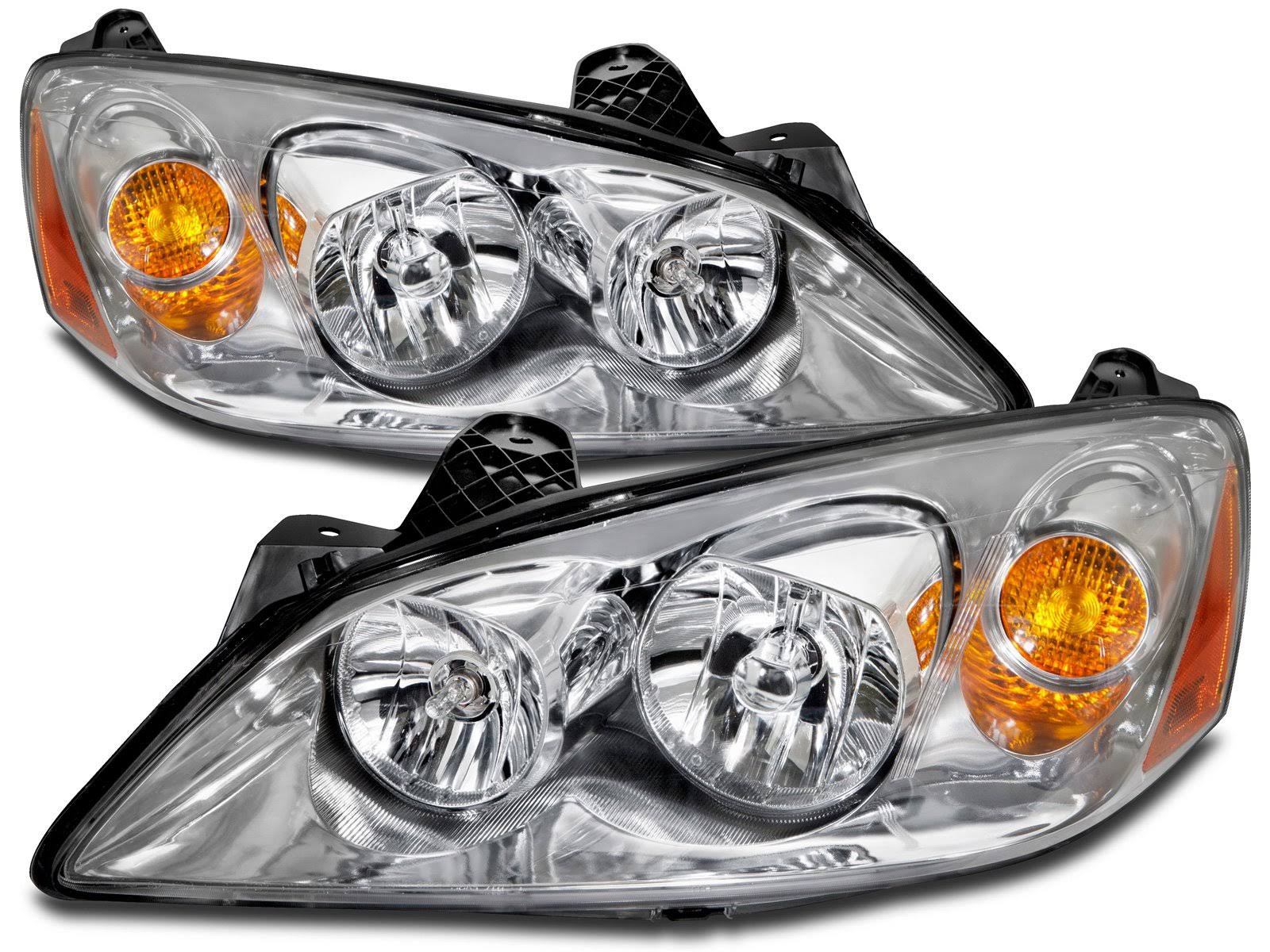 PERDE Headlights Halogen Pair Chrome w/Performance Lens Set Fits 2005-2010 Pontiac G6