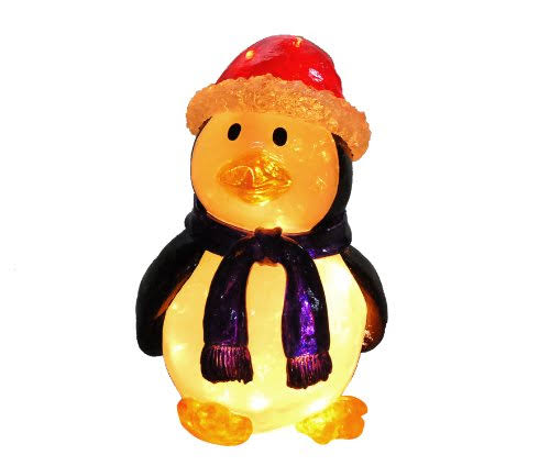 Barcana Illuminated Fiberglass 20-1/2-Inch Penguin Black/White