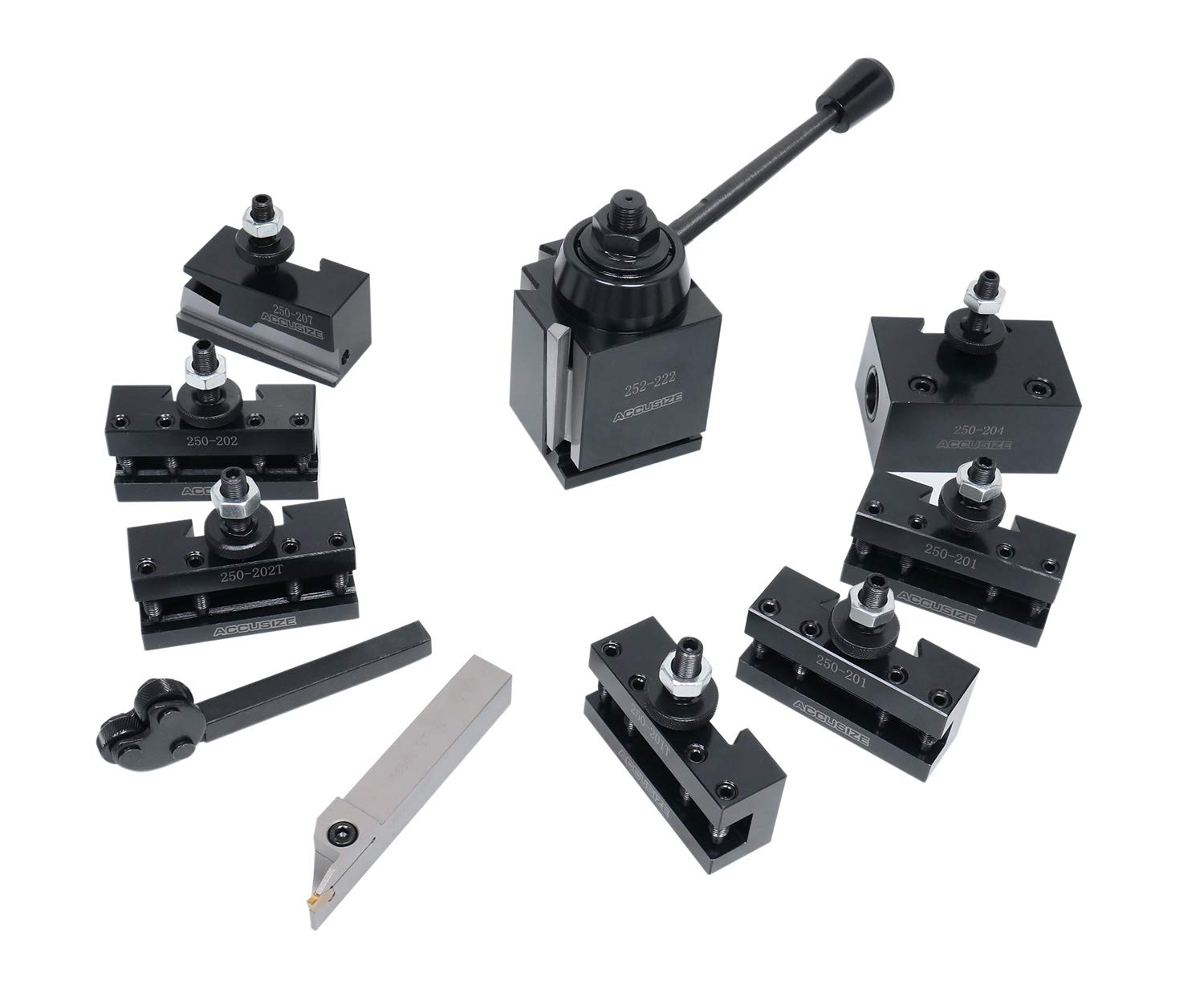 Accusize Industrial Tools 10 Pcs Bxa Wedge Type Quick Change Tool Post Set for Lathe Swing 10