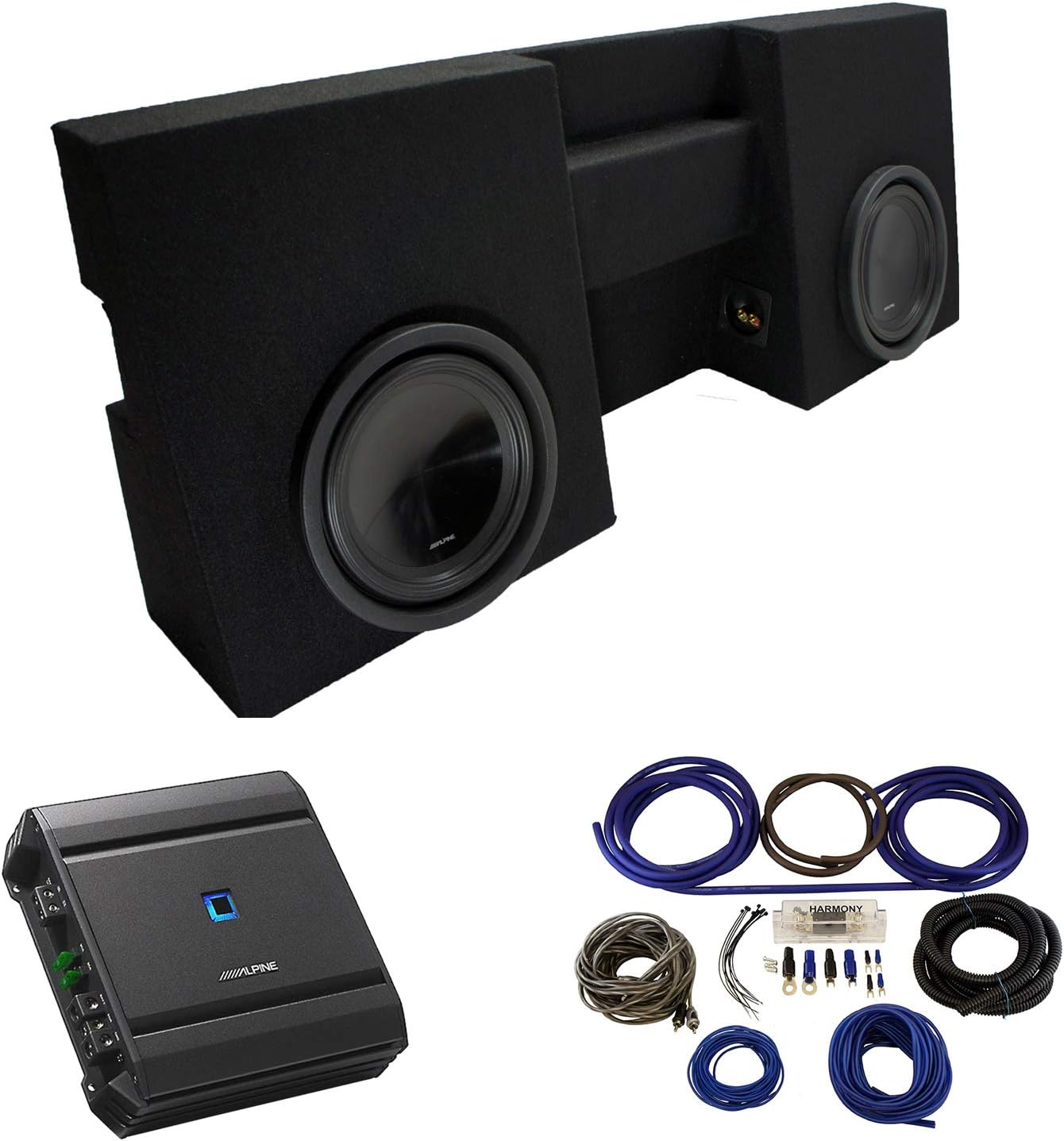 Compatible with 2005 2006 2007 2008 2009 2010 2011 2012 2013 2014 2015 Toyota Tacoma Double Cab Truck Alpine SWT-10S4 Car Audio Subwoofers Dual 10