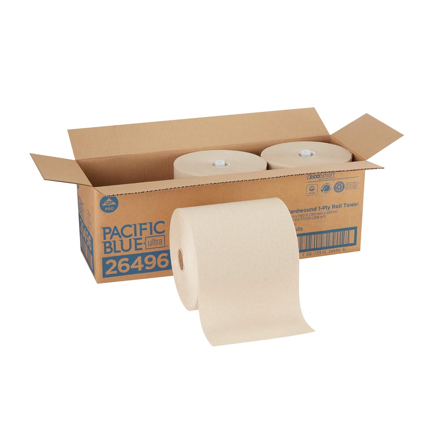 Pacific Blue Ultra 8” High-Capacity Recycled Paper Towel Rolls by GP PRO (Georgia-Pacific), Brown, 26495, 1,150 Linear Feet Per Roll, 6 Rolls Per Case Pack of 2