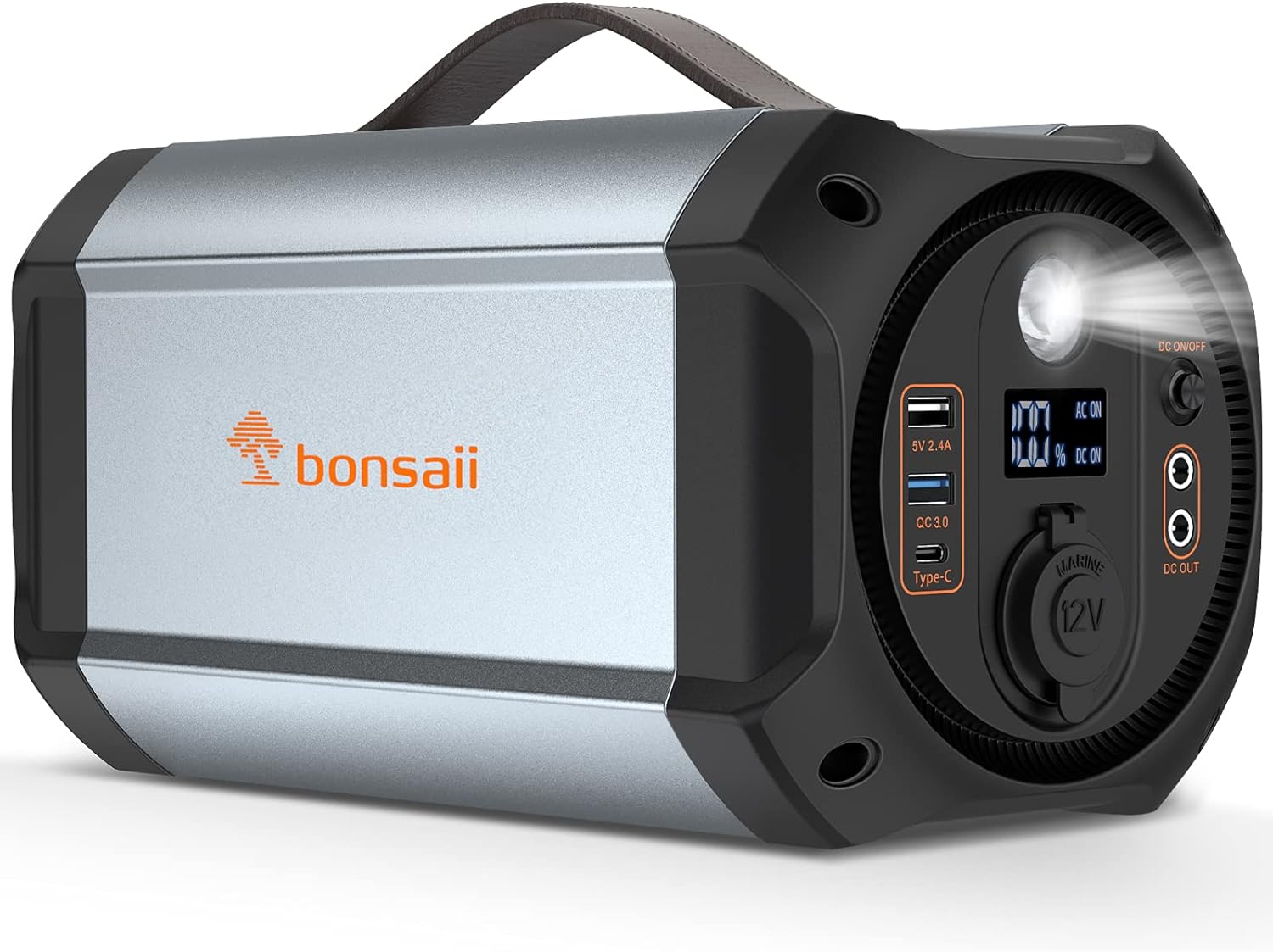 Portable Solar Generator 300W, Bonsaii 75000mAh Portable Power Station Camping Generator for Outdoor Travel, Portable Battery Power Supply with 110V AC Outlet & LED light for Emergency Home Use Charge