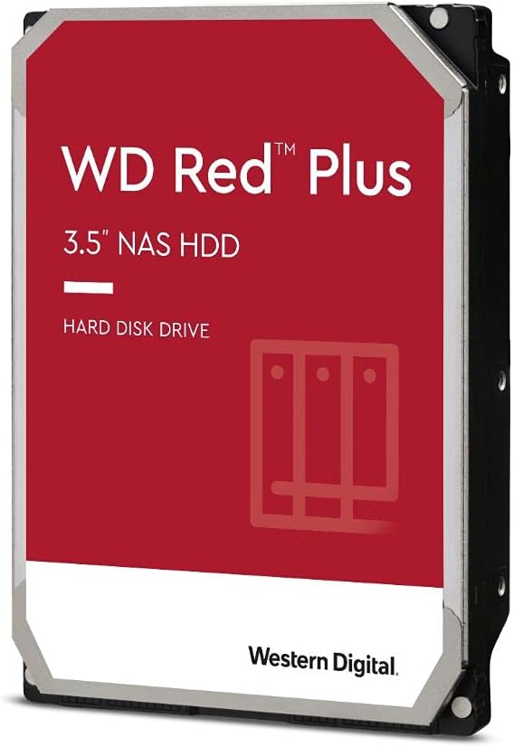 Western Digital 1TB WD Red Plus NAS Internal Hard Drive HDD - 5400 RPM, SATA 6 Gb/s, CMR, 64 MB Cache, 3.5