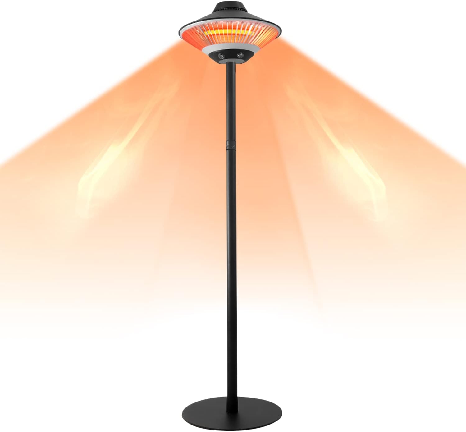 Patio Heater-1500W Outdoor Electric Heater, Outdoor Infrared Heater with Tip Over Protection, Instant Warm, Free Standing Indoor/Outdoor Heater IP55 Waterproof for Yard, Garden, Garage, Black