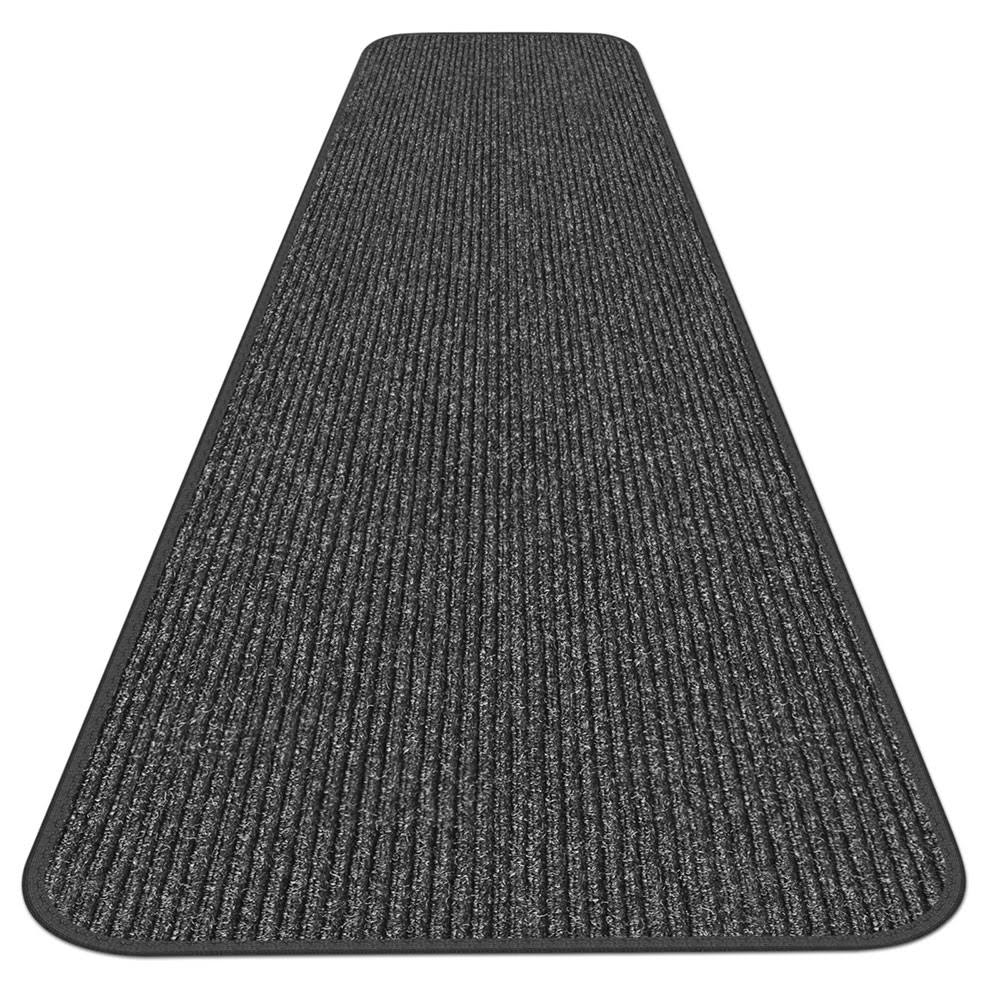 Skid-Resistant Heavy-Duty Carpet Runner - Charcoal Black - 3' x 20'