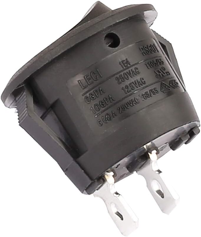 Clyxgs Rocker Switch Rocker Switch 6A 250VAC 10A/125VAC Off/ON 2 Feet 10PCS