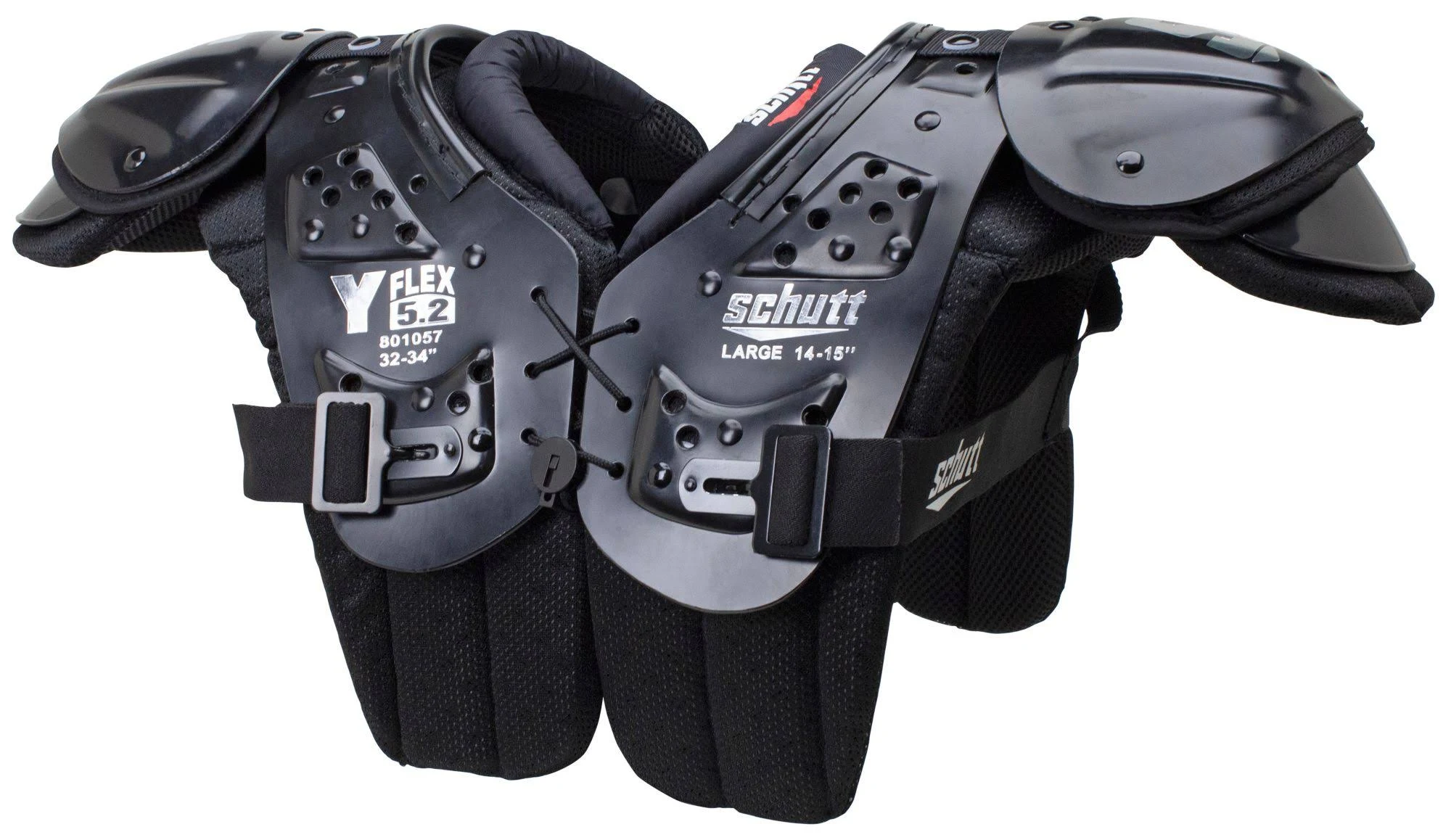 Schutt Youth Flex 4.2 Football Shoulder Pads, Kids, XS, Black