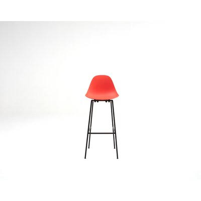 Comm Office Dinjar Bar u0026 Counter Stool Frame Color: Black, Finish: Red, Seat Height: 29.5x22 Seat Height
