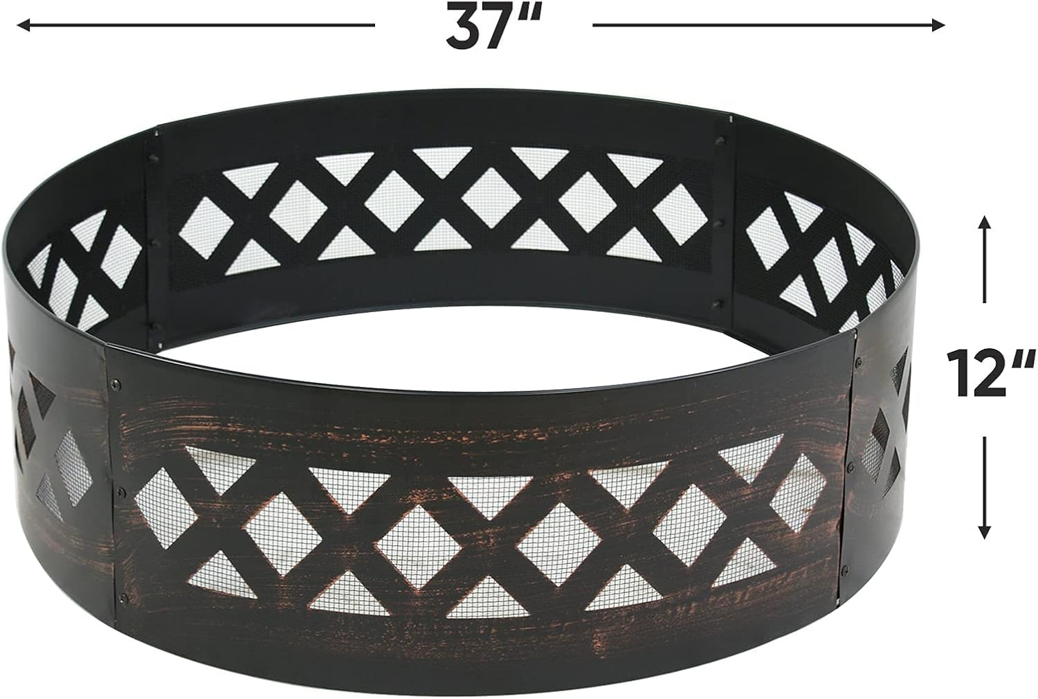 Fire Pit Campfire Ring 37-Inches&nbsp;Heavy Duty Wood Burning Patio Outdoor Backyard Camping